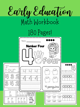 Preview of Year Long Early Elementary Math Workbook-180 Pages!