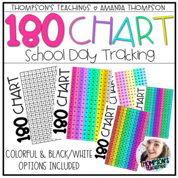 Preview of 180 chart | 180 day Countdown | Days in School Tracker