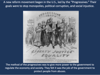 Preview of 1800s/1900s Progressive Era PPTX (MASSIVE 144 SLIDES) & 31 Question Assessment