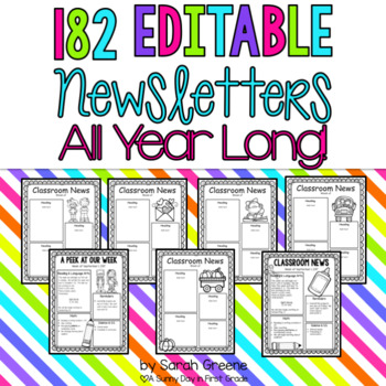 Preview of 182 EDITABLE Newsletters