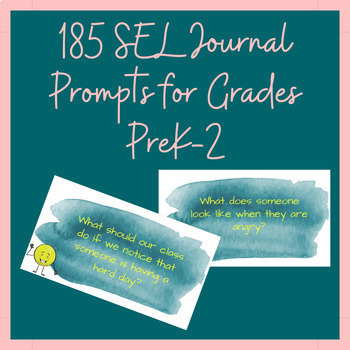 Preview of 185 Days of SEL Prompts for Grades PreK-2 - Digital AND Print
