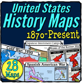 US Historical Maps: Students color: 1866 to Present: History Maps