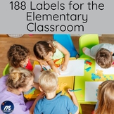 188 Classroom Labels for Organization Elementary and Kinde