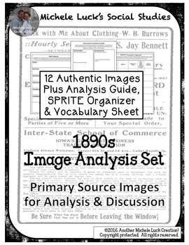 Preview of 1890s Image Analysis Set - Authentic Images with Analysis Guides & Organizers