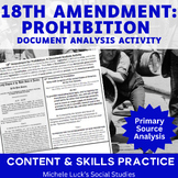 18th Amendment Prohibition Document Primary Source Analysi