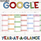 19-20 Editable Year at a Glance Google Sheet!