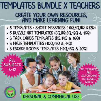 Preview of 19 Digital Templates - Self-Checking for Teachers and TPT Sellers