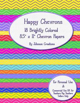 Preview of 19 Happy Chevron Papers-CU OK for TPT Sellers