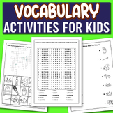 Puzzles Activities : Word Search, Missing Letters, Crosswo
