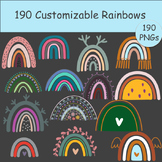190 Customizable Colorful Rainbows Can be Personalized wit