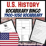 1900-1950 U.S. History Review Vocabulary BINGO *Fun* For M