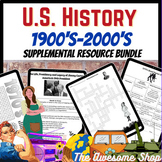 1900- 2010 US History Curriculum Resources W/ Readings, Pr
