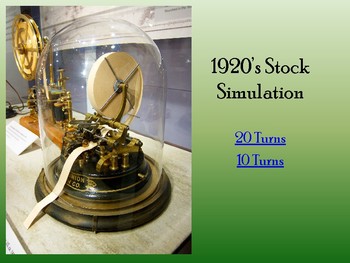 Preview of 1920's Stock Market Simulation