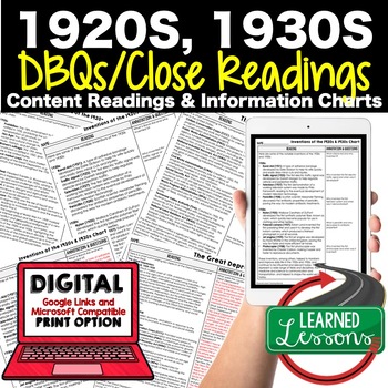 Preview of 1920s & 1930s DBQ Reading Activity Google World History DBQ Reading