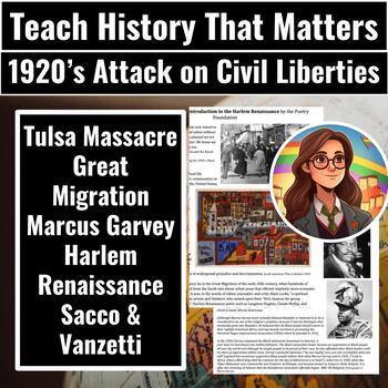 Preview of 1920s Attacks Civil Liberties Stations: Tulsa Race Massacre Palmer Raids & More