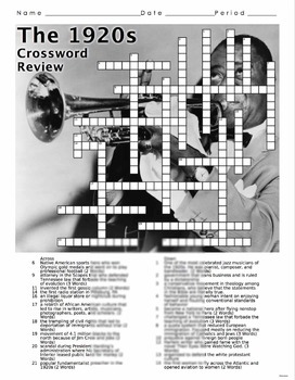 1920s Crossword Puzzle Review (Roaring 20s) by Burt Brock #39 s Big Ideas