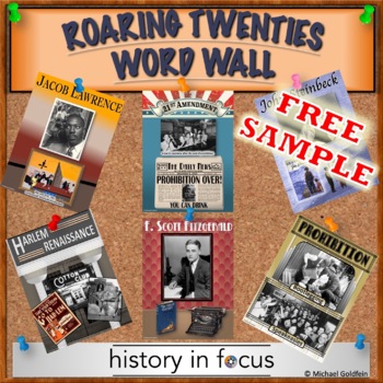 Preview of Roaring Twenties Word Wall Freebie!