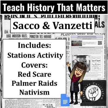 Preview of 1920s History Stations: Sacco & Vanzetti, Red Scare, Nativism, Palmer Raids