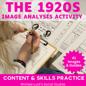 1920s Image Analysis Set - Authentic Images w/Analysis Guides & Organizers