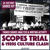 1920s Scopes Trial Primary Source Writing Activity Print &