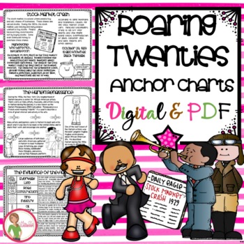 Preview of 1920s - Roaring Twenties - ANCHOR CHARTS - DIGITAL & PDF - Distance Learning