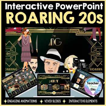Preview of 1920s - Roaring Twenties - Interactive PowerPoint - NO PREP - ready to use