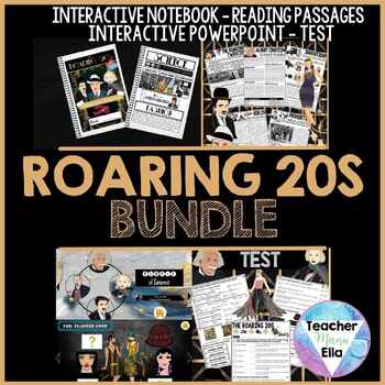 Preview of 1920s - Roaring Twenties Unit BUNDLE | Interactive Notebook, PPT, Reading, Test
