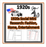 1920s Social Mini-Research: Fashion, Home, Entertainment