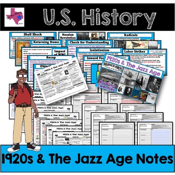 Preview of U.S. History EOC - 1920s & The Jazz Age Notes (Roaring Twenties)