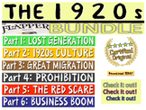 US HISTORY 1920s "The Roaring 20s" 6-PART BUNDLE (75 slide