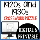 1920s and Great Depression Crossword Puzzle with Google Slides