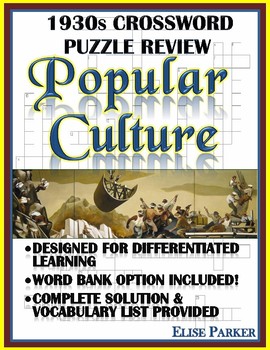 Preview of 1930s Crossword Puzzle Review: Culture of the 1930s