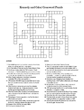 1960s Crossword Puzzle Review: Kennedy and Cuba by Elise Parker TpT