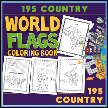Preview of 195 Country Flags - World Flags Coloring Book - National Flag Day