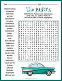1950s AMERICAN CULTURE Word Search Worksheet Activity