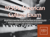 1950's American Culture U.S. History Exam
