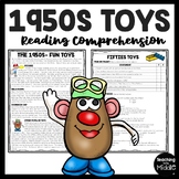 1950s Popular Toys Reading Comprehension Worksheet Fifties