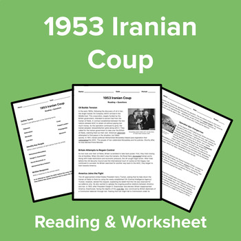 Preview of 1953 Iranian Coup: Reading and Comprehension