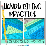 196 Handwriting Practice Drills for Upper Elementary 