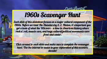 Preview of 1960's Scavenger Hunt (Anticipatory Set/Introduction for The Outsiders)