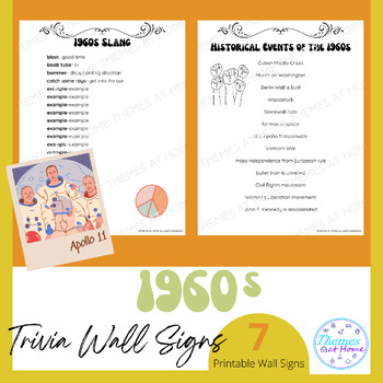 Preview of 1960s Trivia Printable Wall Signs