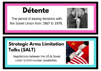 Preview of 1970s to 21st Century- Word Wall for US History