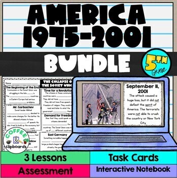 Preview of America from 1975-2001 Unit Bundle Lessons, Test and Activities (SS5H7)