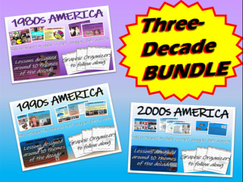 Preview of 1980s - 1990s - 2000s Themes the Decade U.S. History PPT Bundle