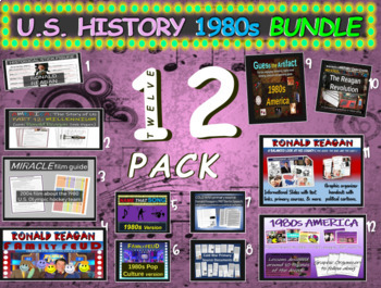 Preview of 1980s AMERICA 12-PACK BUNDLE: Slideshows, Handouts, Primary Sources, Games &more