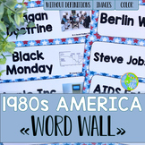 1980s America Word Wall without definitions