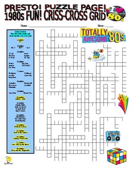Preview of 1980s FUN Puzzle Page (Wordsearch and Criss-Cross / History / Game / SUB)