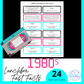 Preview of 1980s Lunchbox Fast Facts Cards