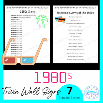 Preview of 1980s Trivia Printable Wall Signs