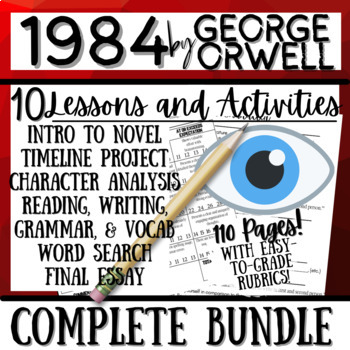 Preview of 1984 By George Orwell | Novel Study Unit Bundle of 10 Resources | 100+ Pages